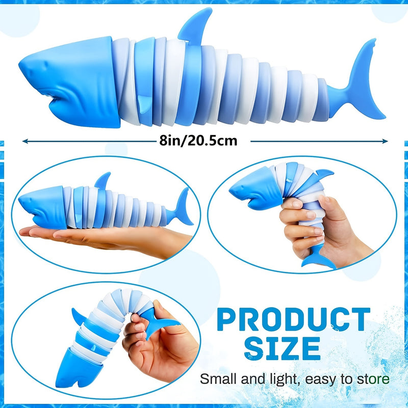 Fidget Slug Toy; 3D Articulated Stretch Shark Stress Reliever Hand Toy; Sensory Fidget Slug Toy For Adults And Kids; Pressure Relieving And Anti-Anxiety Office Desk Toy