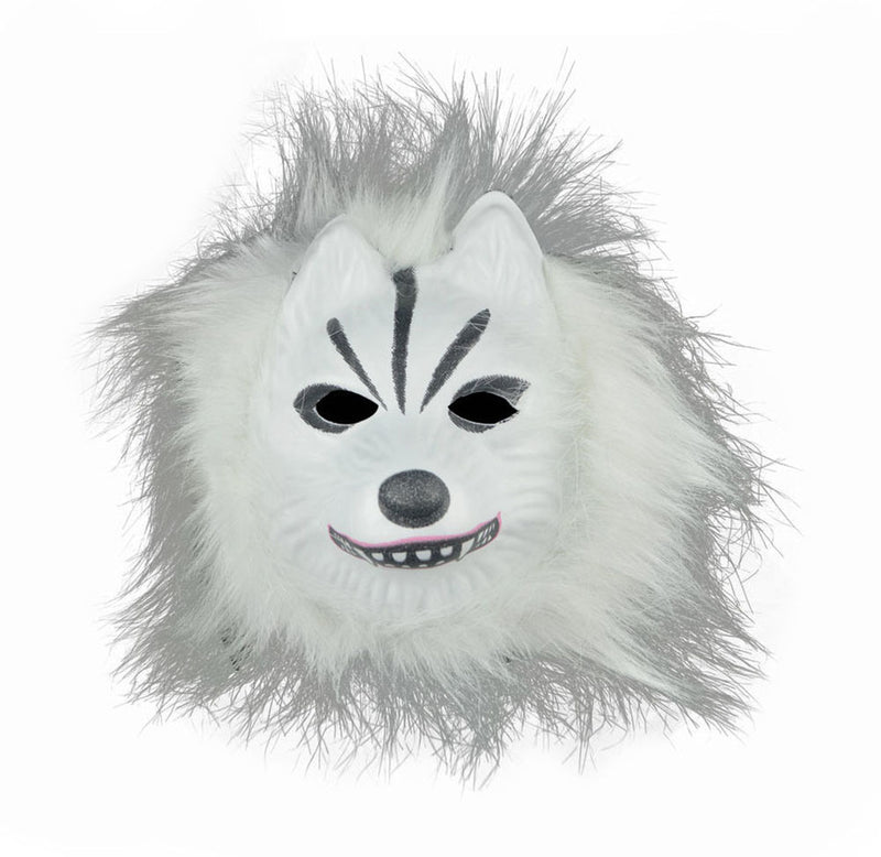 Funny White Wolf Mask Pretend Play Plastic Halloween Party Novelty Face Mask