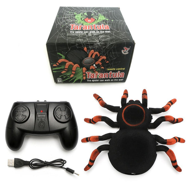 Wall Climbing Remote Control Spider; Electronic RC Spider With LED Light Eyes; High Simulation Fake Spider Joke Toys For Pranks On Halloween; April Fool Days; Party Decorations