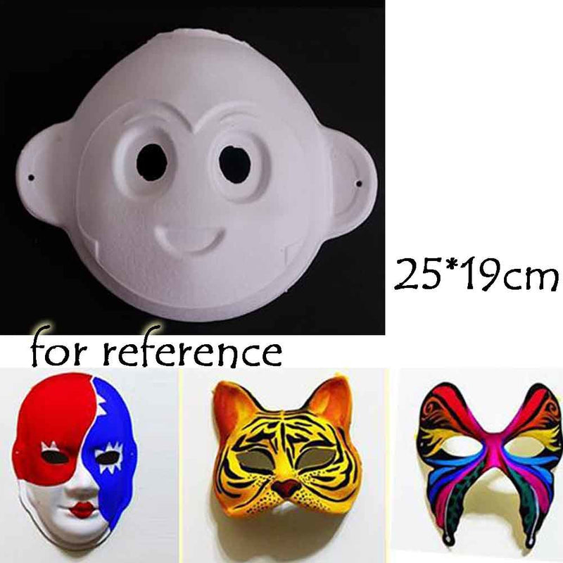 10-Packs White Blank Painting Eye Mask DIY Paper Mask for Halloween Costumes, Monkey