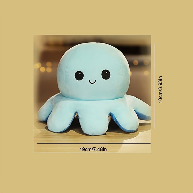 1piece Cute Flip Octopus Doll Double Face Flip Octopus Plush Toy Doll 7.48*3.93in