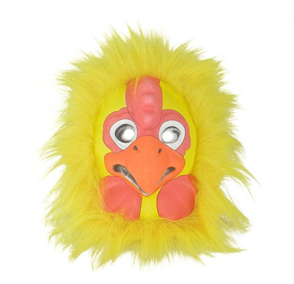 Funny Yellow Chicken Mask Pretend Play Plastic Halloween Party Novelty Face Mask