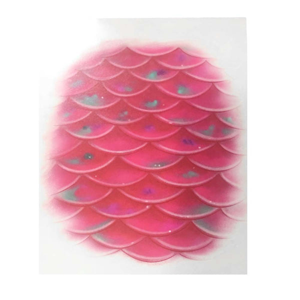 2 Sheets Handpainted Mermaid Temporary Tattoo Sticker Pink Fish Scale Fake Tattoo Thigh Waist Art Large Tattoo