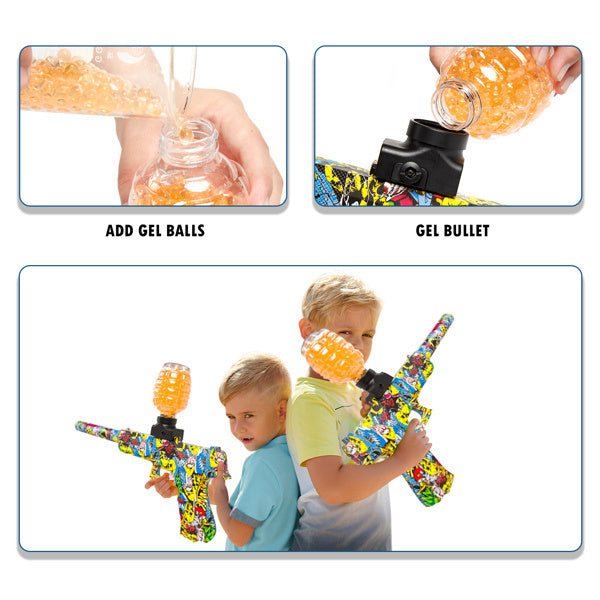 Splatter Ball Gun Gel Ball Blaster Toy Guns; with 11000 Non-Toxic; Eco-Friendly; Biodegradable Gellets; Outdoor Yard Activities Shooting Game(Graffiti - Reinforced)