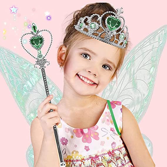 Angel wings headband fairy stick three-piece set; Fairy Wings Dress Up Sparkling Sheer Wings for Kids Girls Women