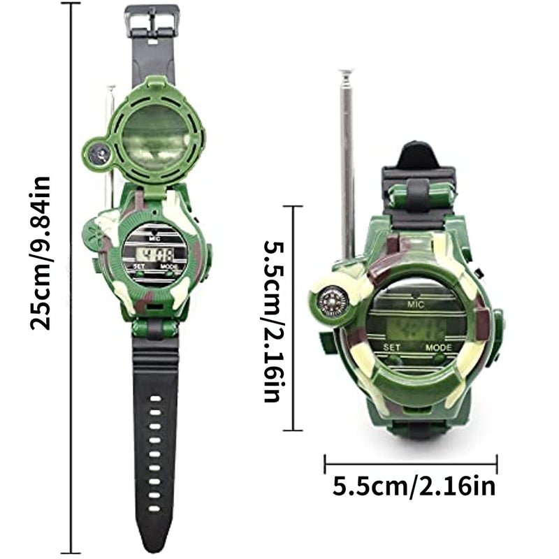 Walkie Talkies Watch; Spy Watch Army Toys For Kids Age 8-12; 7 In 1 Digital Watch Walkie Talkies; Two-Way Long Range Transceiver With Flashlight; Cool Spy Gadgets For Boy Girls