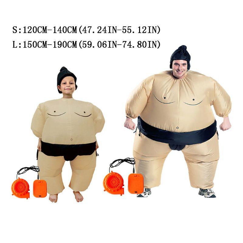 New Drop Shop. Sumo Wrestler Costume Inflatable Suit Blow Up Outfit Cosplay Party Dress for Kid and Adult