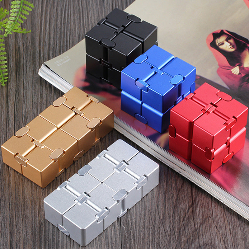 Stress Relief Toy Premium Metal Infinity Cube Portable Decompresses Relax Toys for Adults Men Women