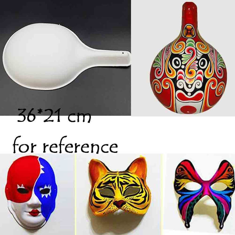 10-Packs White Blank Painting Face Mask with Handle DIY Paper Mask for Halloween Costumes