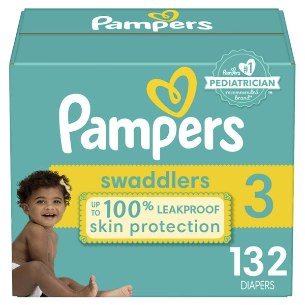 Pampers Swaddlers Diapers Size 3, 132 Count