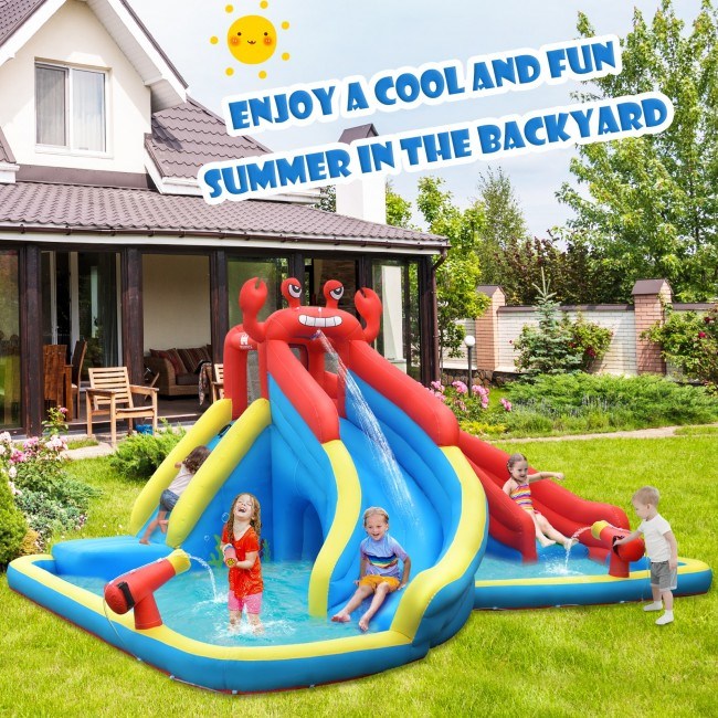 Inflatable Water Slide Crab Dual Slide Bounce House Without Blower