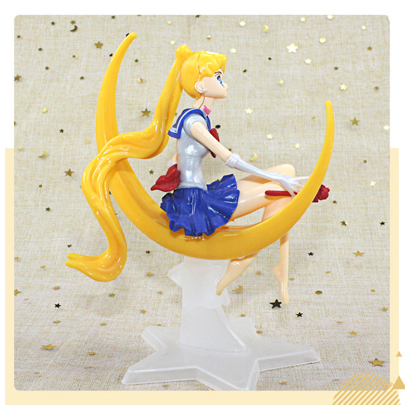 Sailor Moon Decoration Moon Warrior Cartoon Doll Scene Water Ice Moon Doll Sailor Moon Doll PVC Collectible Toy