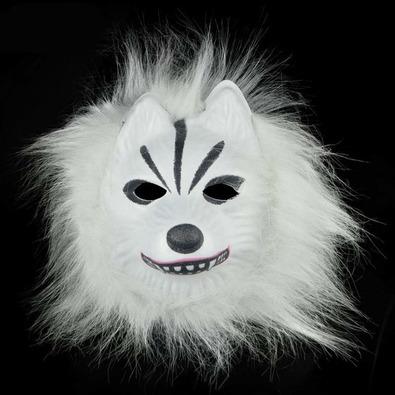 Funny White Wolf Mask Pretend Play Plastic Halloween Party Novelty Face Mask