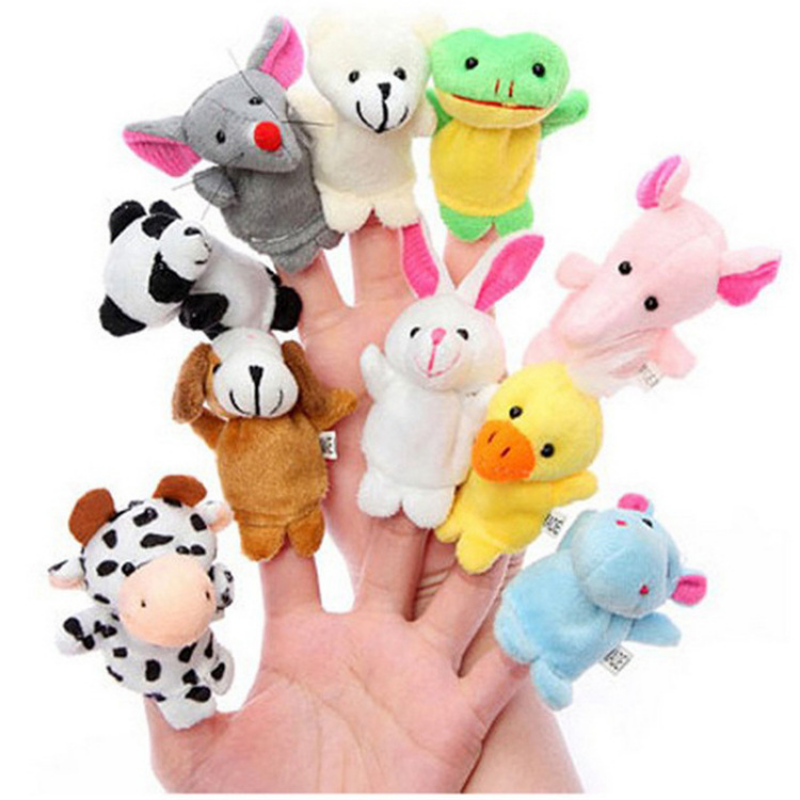 10pcs/set Cute Finger Puppets Baby Mini Plush Toys; Kids Educational Finger Toy Cartoon Animals Plush Doll Children Figures Gifts