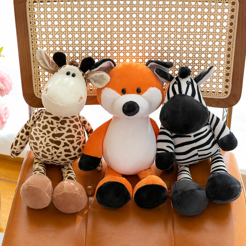 35cm Jungle Animal Plush Toy Tiger Doll Monkey Giraffe Doll Lion Kindergarten Gift Girl Doll