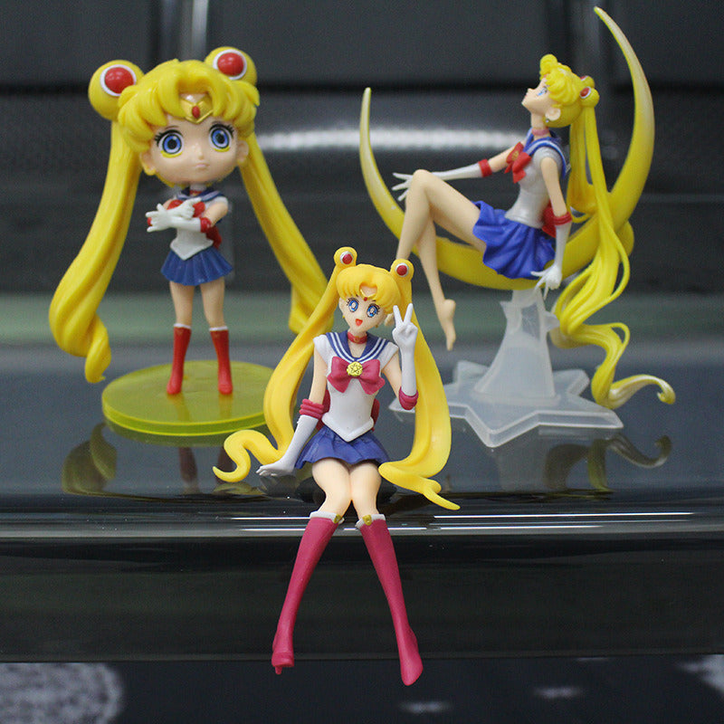 Sailor Moon Decoration Moon Warrior Cartoon Doll Scene Water Ice Moon Doll Sailor Moon Doll PVC Collectible Toy