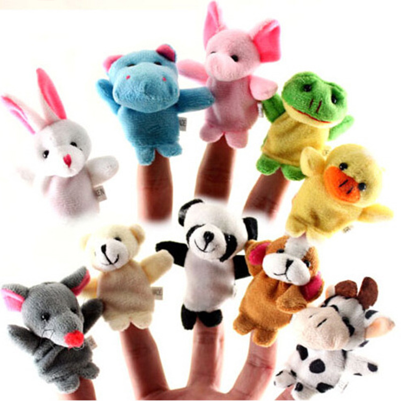 10pcs/set Cute Finger Puppets Baby Mini Plush Toys; Kids Educational Finger Toy Cartoon Animals Plush Doll Children Figures Gifts