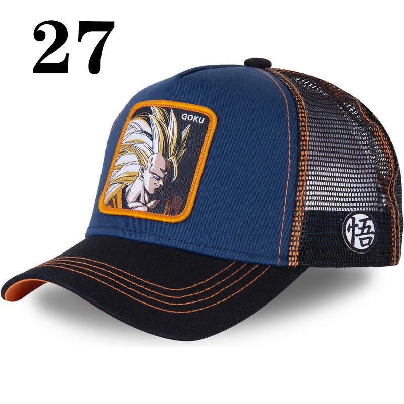 New Naruto Dragon Ball DRAGONBALL Mesh Cap Cartoon Mesh Cap Men And Women Baseball Cap Fashion Patch Trucker Cap