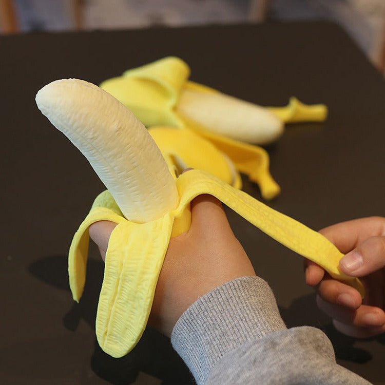 High Quality Banana Squishy Toy; Squeeze And Stretch Tpr Squeeze Banana Toy For Kids