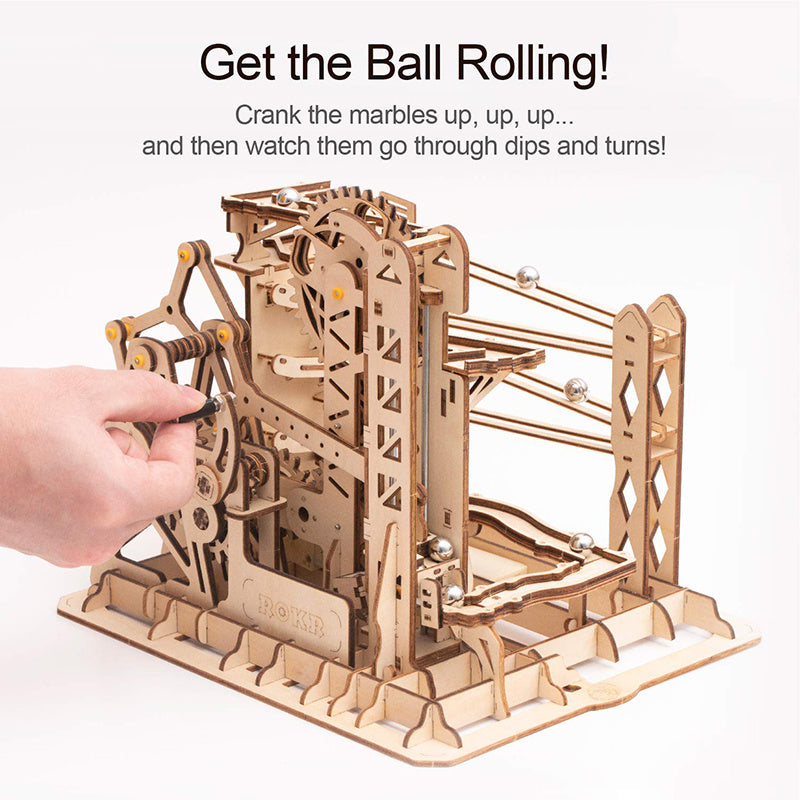 Robotime ROKR 3D Wooden Puzzle Marble Race Run Maze Balls Track Coaster Model Building Kits Toys for Children Drop Shipping