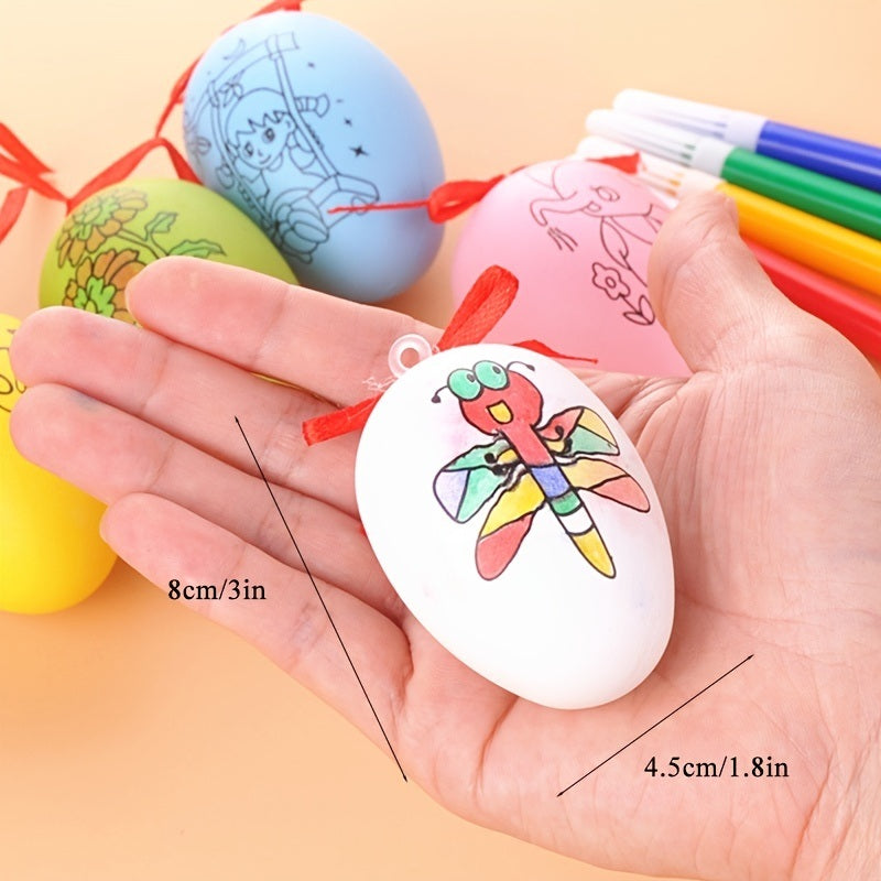 4 Pack; Children's Creative Handmade Diy Easter Eggs Handmade Cartoon Painted Hand-painted Eggshell Toys By Young Children; Easter Gifts For The Children