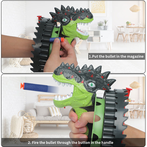 Nerf Guns Electric Toy Guns; Dinosaur Toy Gun; 34 Burst Automatic Toys Guns EVA Soft Bullet Wrist Blasting Soft Bullet Gun 40 Dart Drum Built-in Rechargeable Battery