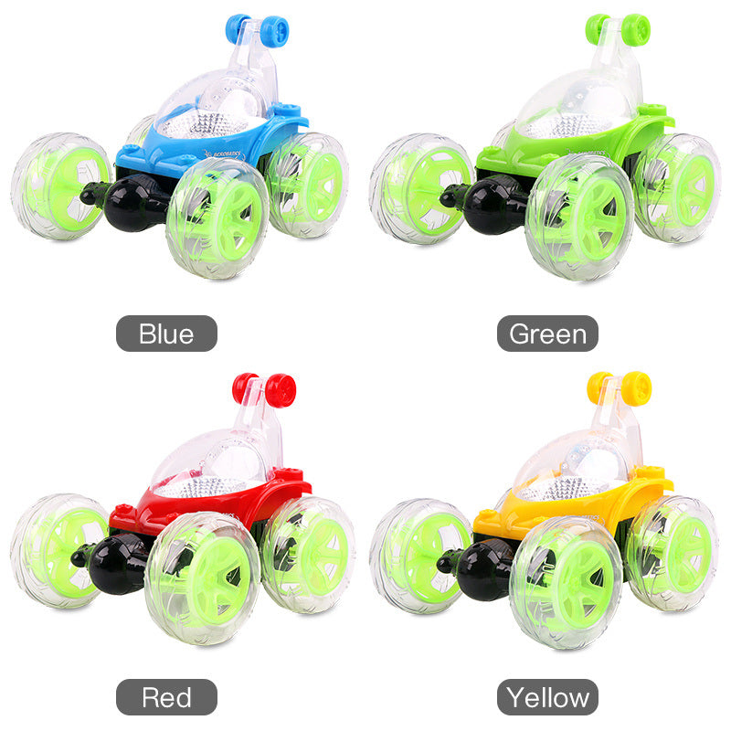 18cm Children's Remote Control Toy Car Large Size 360° Rotating Dumper Car Stunt Car With Lights And Music