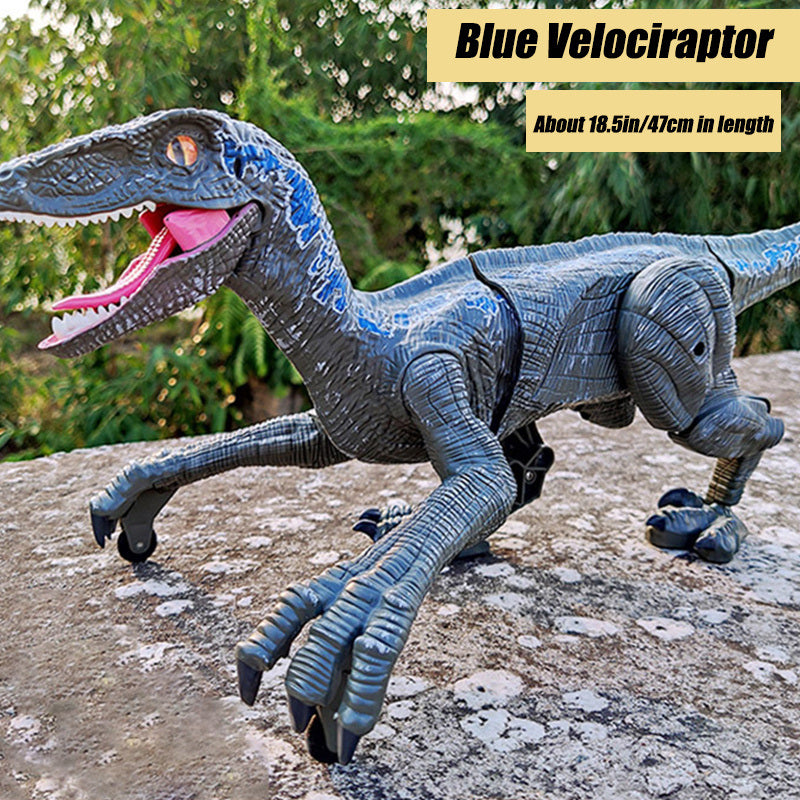 2.4G Remote Control Dinosaur Velociraptor Toy Electric Walking Dragon Toys; Gift Box Packaging For Boy; Children Christmas Gifts