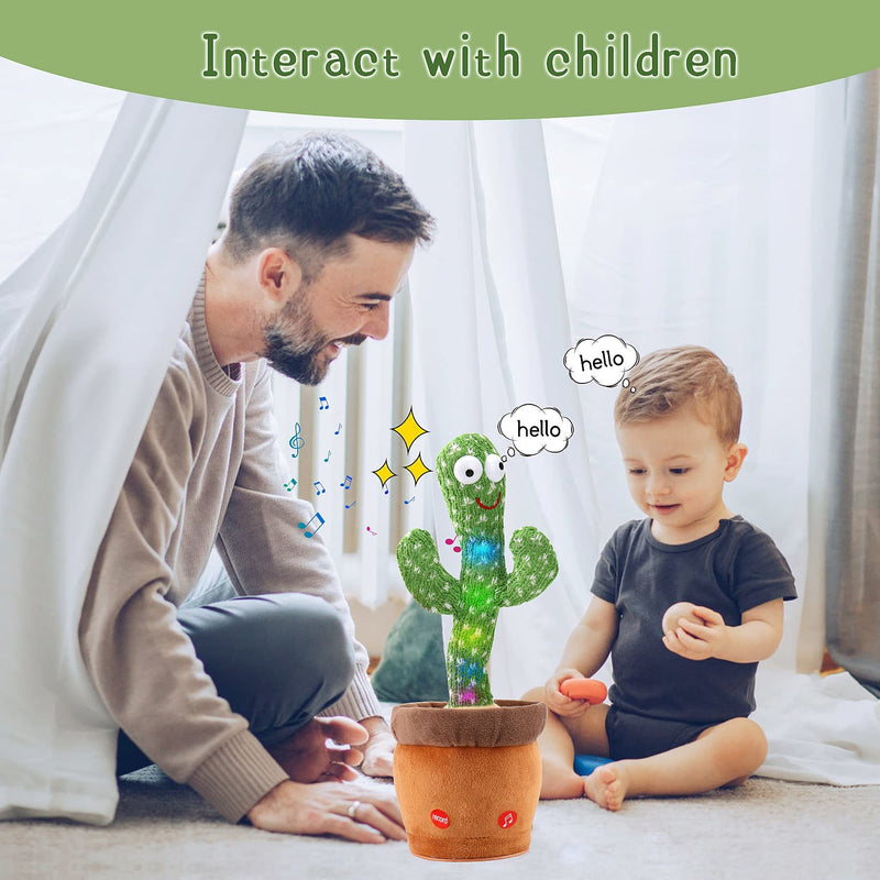 Baby Dancing Cactus Talking Cactus Toys; Wriggle Singing Cactus Repeats What You Say; Baby Boy Toys; Plush Electric Speaking Cactus ; Baby Girl 15 Second Voice Recorder Toy