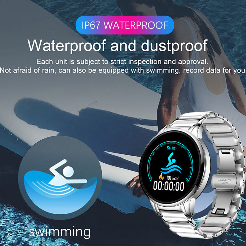 LIGE cross-border smart watch ceramic watch chain watch multi-function sports waterproof watch blood pressure itching