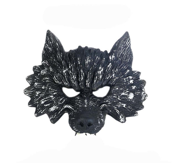 Deep Gray Werewolf Mask Pretend Play Plastic Halloween Party Novelty Face Mask