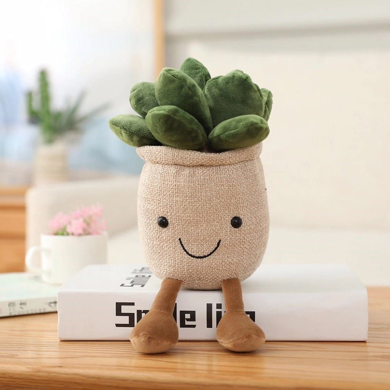 9inch Creative Succulent Plant Decoration; For Garden Green Lovers Cute Succulent Sleep Seat Cushion Home Decoration