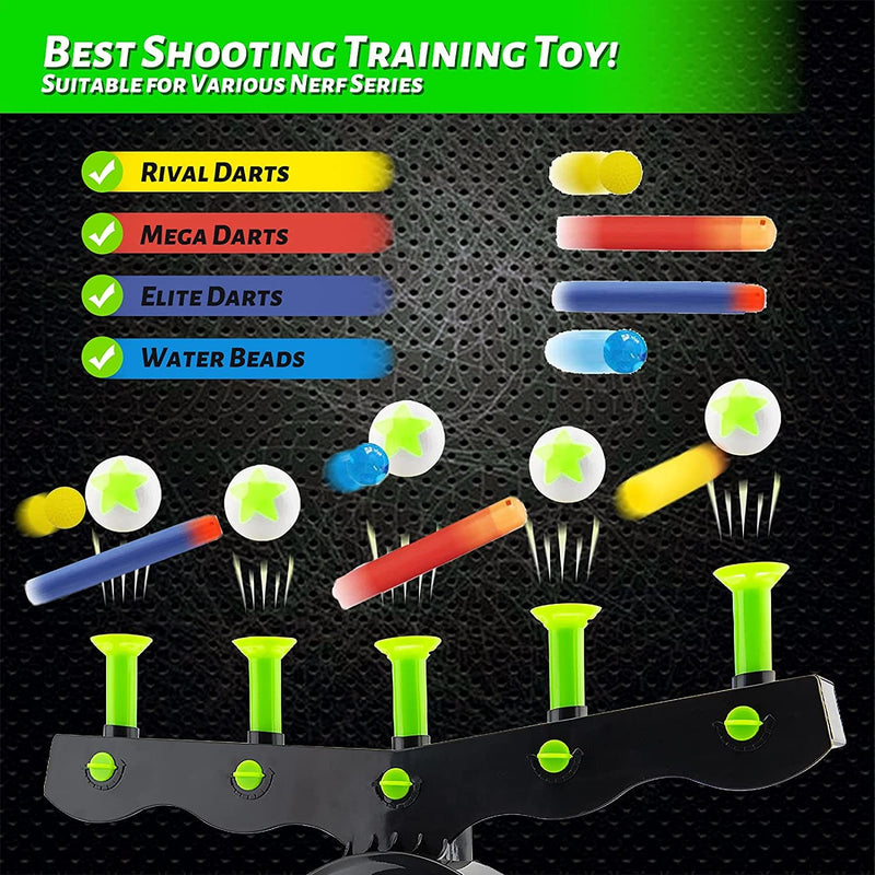 Shooting Targets for Nerf Guns Shooting Game Glow in The Dark Floating Ball Target Practice Toys for Kids Boys Hover Shot 1 Blaster Toy Gun 10 Soft Foam Balls 3 Darts Gift