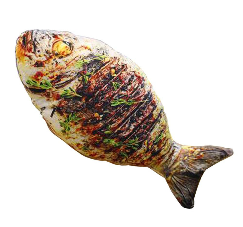 3D Simulation Grilled Fish Pillow Food Shape Back Cushion Plush Stuffed Toy