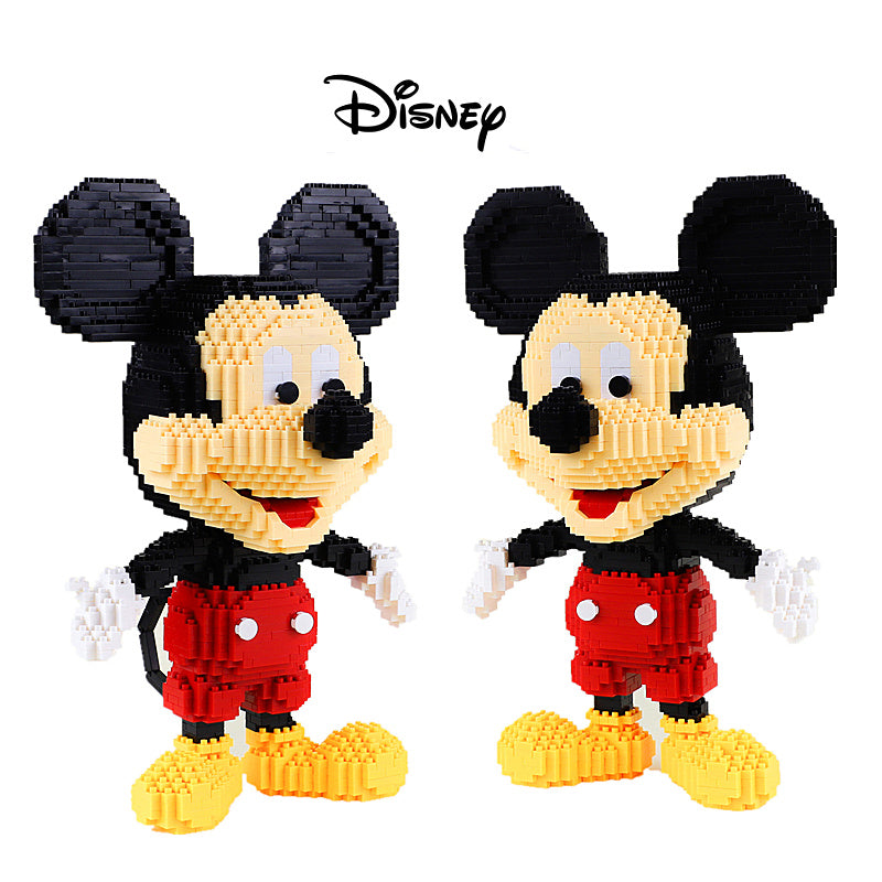 Disney Cartoon Mickey Mouse Building Block Puzzle Insert Small Particle Toy DIY Science And Education Assembly Toy Gift