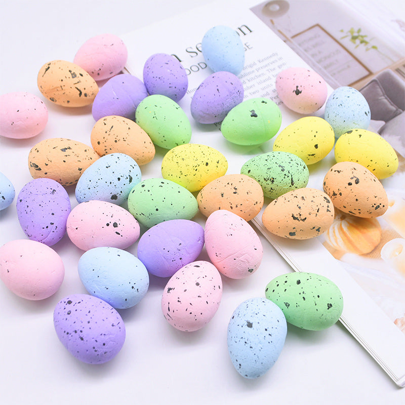 20pcs Foam Easter Eggs; Happy Easter Decorations; Painted Bird Pigeon Eggs; DIY Craft; Kids Gift; Home Decor; Easter Party Supplies