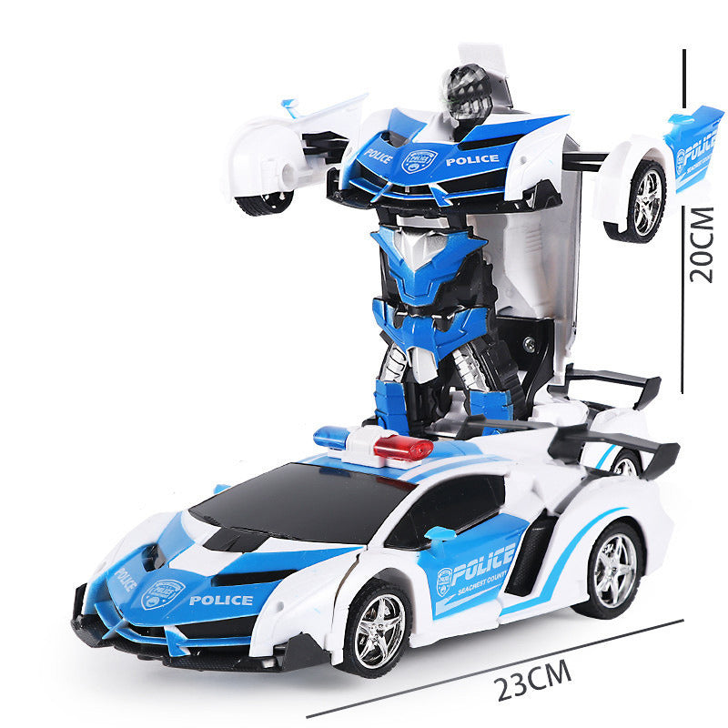 Remote Control Car; Transform Robot RC Car with One-Button Transforming 360 Degree Rotation Drifting; 1:18 Scale Police Car Ideal Xmas and Birthday Gift Toys for 5+ Year Old Boys/Girls