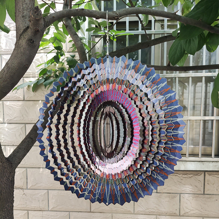 Creative 3D Kinetic Stainless Steel Wind Spinner Outdoor Garden Hanging Decoration Mandala Butterfly Design Wind Chime Spinner