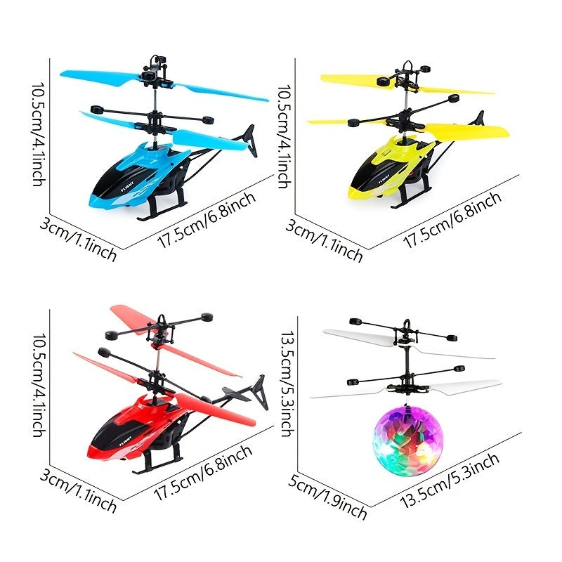 1pc USB Charging Light Up Flying Ball Crystal Sensor Flyer Suspension Gesture Remote Control Airplane Toy For Kids Ages 7+