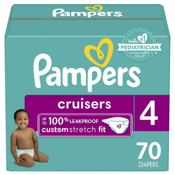 Pampers Cruisers Active Fit Taped Diapers Size 4, 70 Count