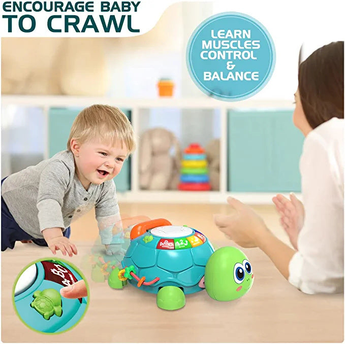 Baby Toys 6 to 12 Months;  Musical Turtle Crawling Baby Toys for 12-18 Months;  Early Learning Educational Toy with Light & Sound;  Birthday Toy for Infant Toddler Boy Girl 1-2 Year Old