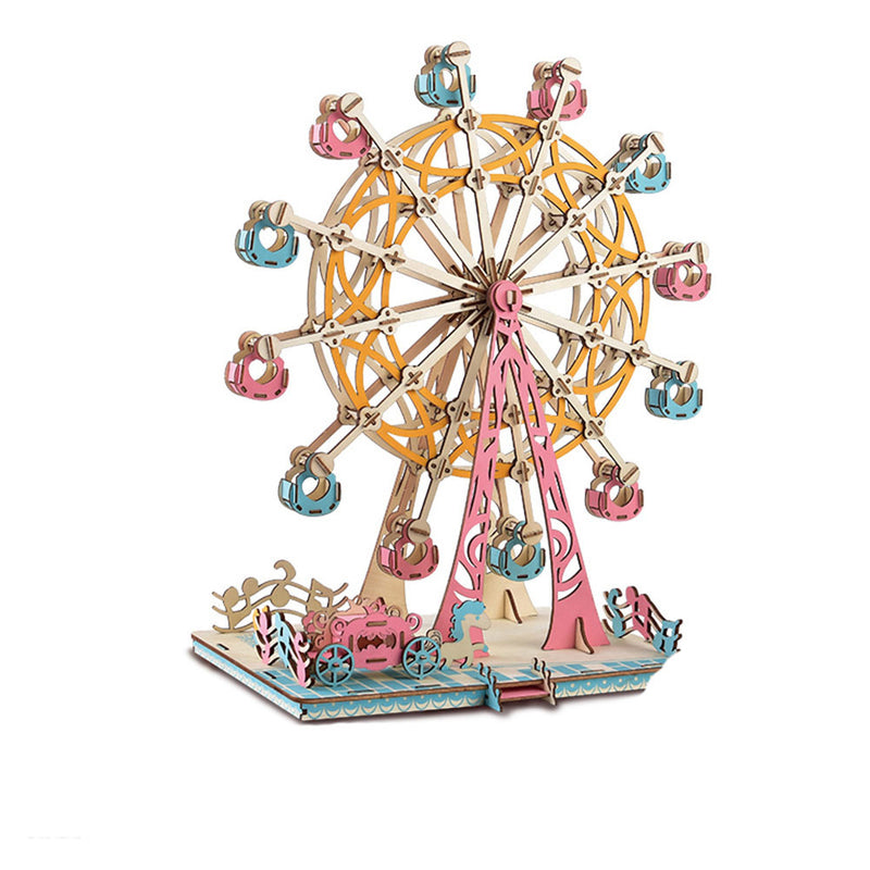 Ferris Wheel 3D Wooden Puzzle DIY Assembly Jigsaw Model Kit Home Decor Gift