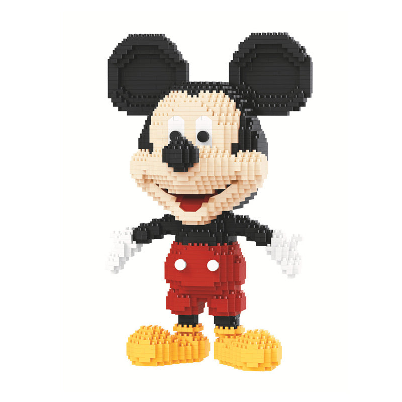 Disney Cartoon Mickey Mouse Building Block Puzzle Insert Small Particle Toy DIY Science And Education Assembly Toy Gift