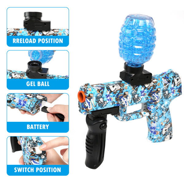 Gel Ball Blaster Toy Guns; Electric Splatter Ball Gun; with 11000 Non-Toxic; Eco-Friendly; Biodegradable Gellets; Kid Outdoor Yard Activities Shooting Game