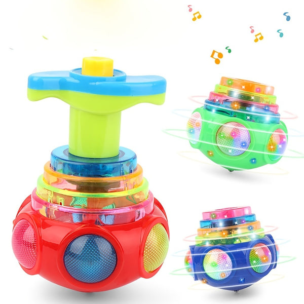 Music Gyro Kids Toy; Luminous Rotating Gyro Toy; With Colorful Light For Children