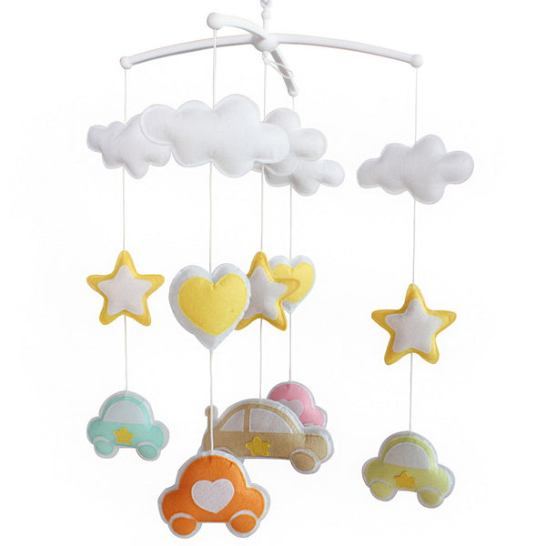 Candy Color Cars Handmade Infant Gift Baby Musical Crib Mobile Boys Girls Nursery Room Decor