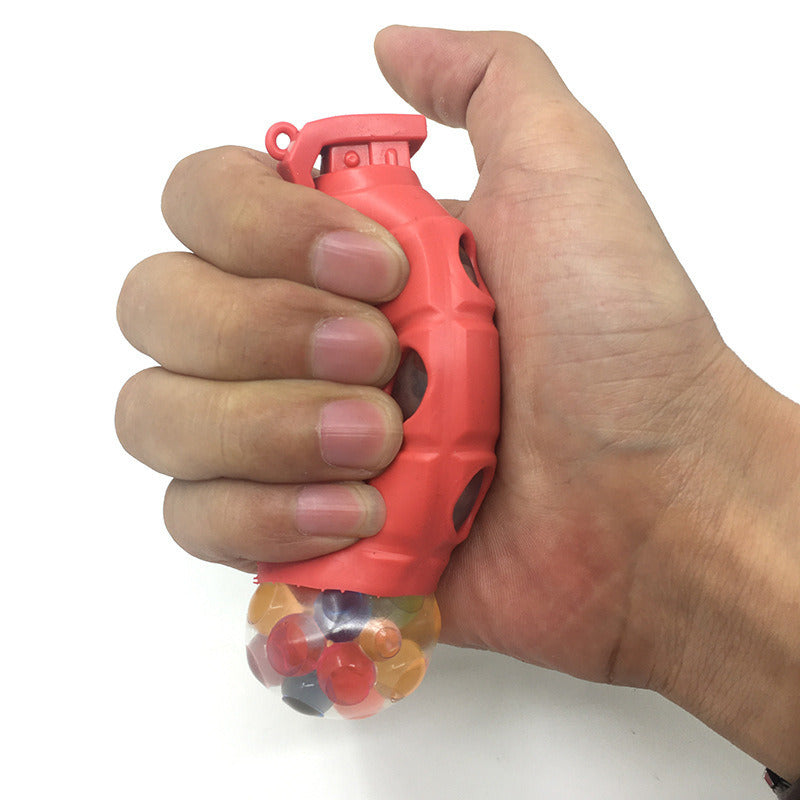 Soft TPR Squishy Stress Relief Autism Sensory Toys Squeeze Hand Grenade Shaped Toy for Kids Adults; random color