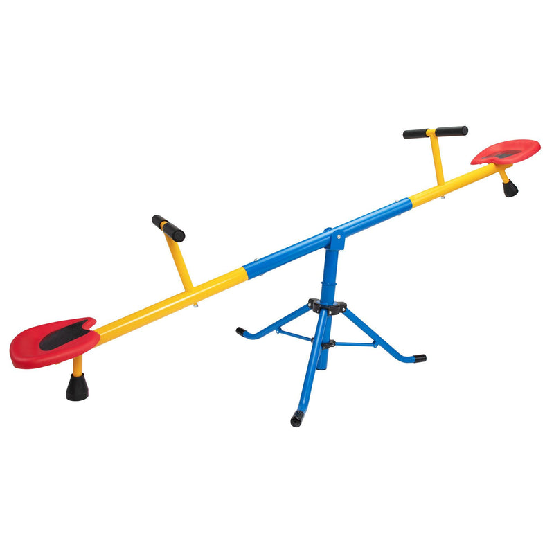 360-Degree Rotation Seesaw; Indoor Outdoor Teeter Totter; Kids Playground Equipment for Backyard