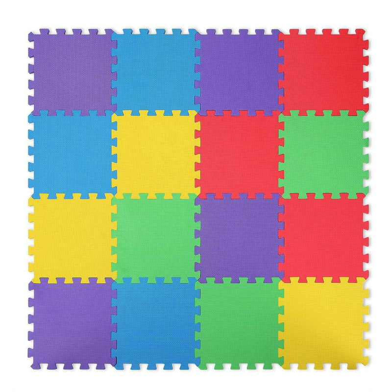 16Pcs Kids Puzzle Exercise Play Mat Interlocking Non-Toxic EVA Floor Mat Multi-Color Anti-Skid Playmat