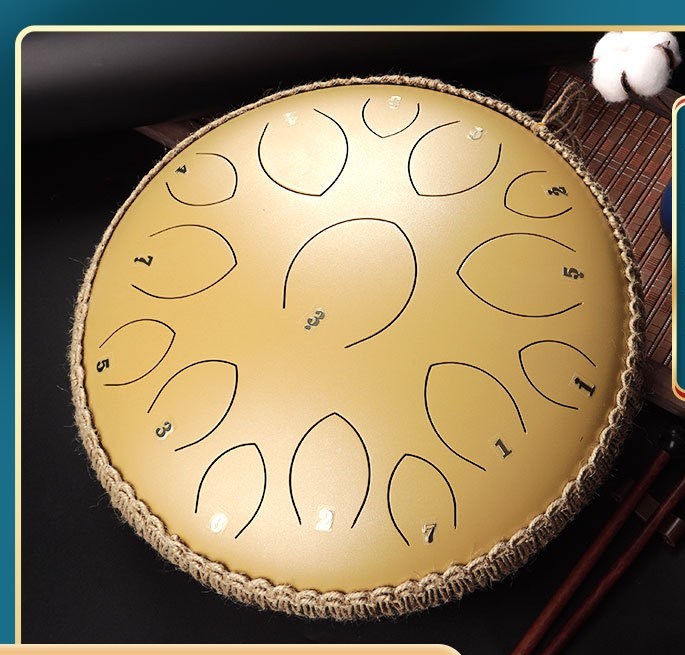 14-inch 15-tone Kongling Drum Guofeng Lotus Drum Steel Tongue Drum Percussion Instrument